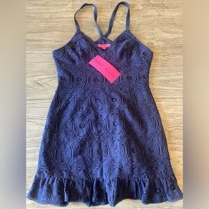 Betsey Johnson Navy Blue Mini Dress- Medium